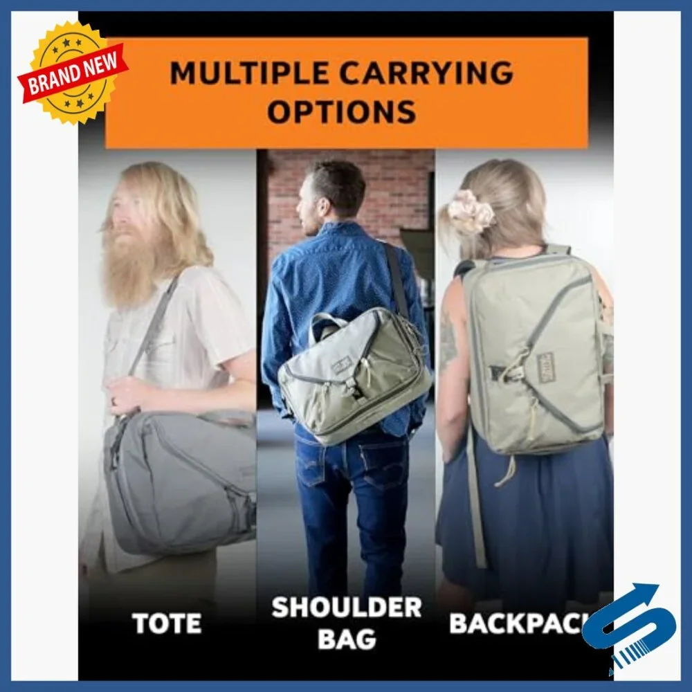 Convertible 27L Briefcase Tote Backpack Weatherproof Nylon Expandable